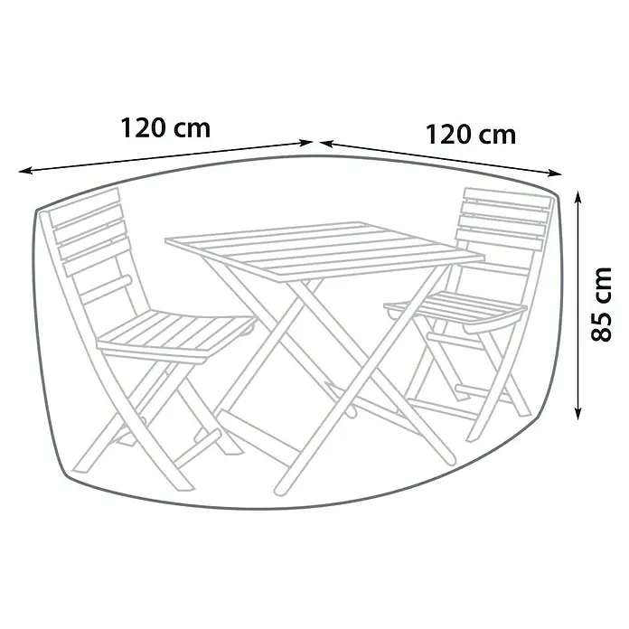 Sunfun Balkon-Set-Schutzhülle rund - Ø x H: 120 x 85 cm - Abdeckung für Gartentisch und Stühle. Schützt Gartenmöbel vor Witterungseinflüssen und verlängert die Lebensdauer der Möbel.