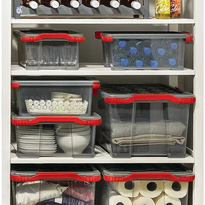 Rotho Aufbewahrungsbox Evo Total - L x B x H: 59 x 39,5 x 41,2 cm, Fassungsvermögen: 65 l, Kunststoff, Farbe Deckel: Transparent - Stimmungsaufnahme