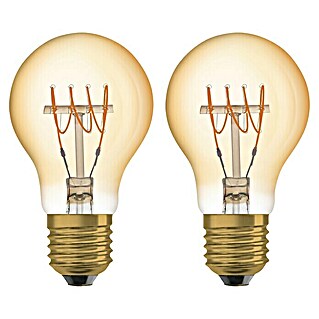 Osram LED-Lampe Vintage Glühlampenform E27 (E27, 5,9 W, 550 lm, 2 Stk., Gold)