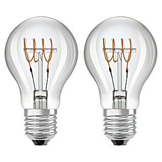 Osram LED-Lampe Glühlampenform E27 klar (E27, 5,9 W, 600 lm, 2 Stk., Klar)