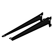 Dolle Escuadra para estantes (Largo: 180 mm, Negro, Carga soportada: 55 kg)