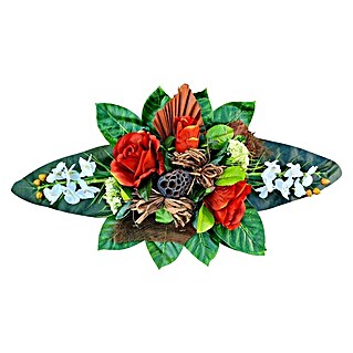Dvojni nagrobni šopek Srednji s suho dekoracijo (Do x Š x V: 75 x 35 x 23 cm, Primerno za: Dekoracija)