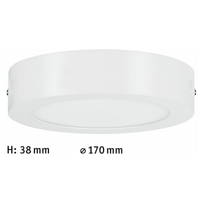 Paulmann LED-Deckenleuchte rund Lunar (12,5 W, Weiß, Ø x H: 17 x 3,8 cm)