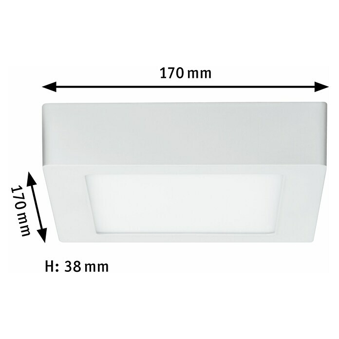 Paulmann LED-Deckenleuchte Lunar (11 W, Weiß, L x B x H: 17 x 17 x 3,8 cm)