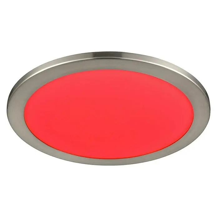 Tween Light LED-Panel Giro - 35 W, Silber, Weiß, Warmweiß, Durchmesser: 40 cm - Moderne Deckenleuchte mit rotem Licht und silbernem Rahmen. Ideal für stilvolle Raumbeleuchtung und als auffälliges Designelement.
