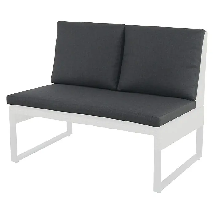 Sunfun Ersatzkissen Mirca - Passend für: Sunfun Mirca Loungesofa 2-Sitzer - Weißes Gartensofa mit grauen Kissen, ideal für entspannte Stunden im Freien. Das moderne Design fügt sich nahtlos in jeden Außenbereich ein.