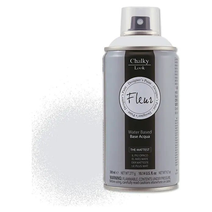 Fleur Pintura decorativa en spray Chalky Look - All Abo, Mate, 300 ml - Imagen de un aerosol de pintura al agua Fleur Chalky Look Designer's Paint, que proporciona un acabado mate.