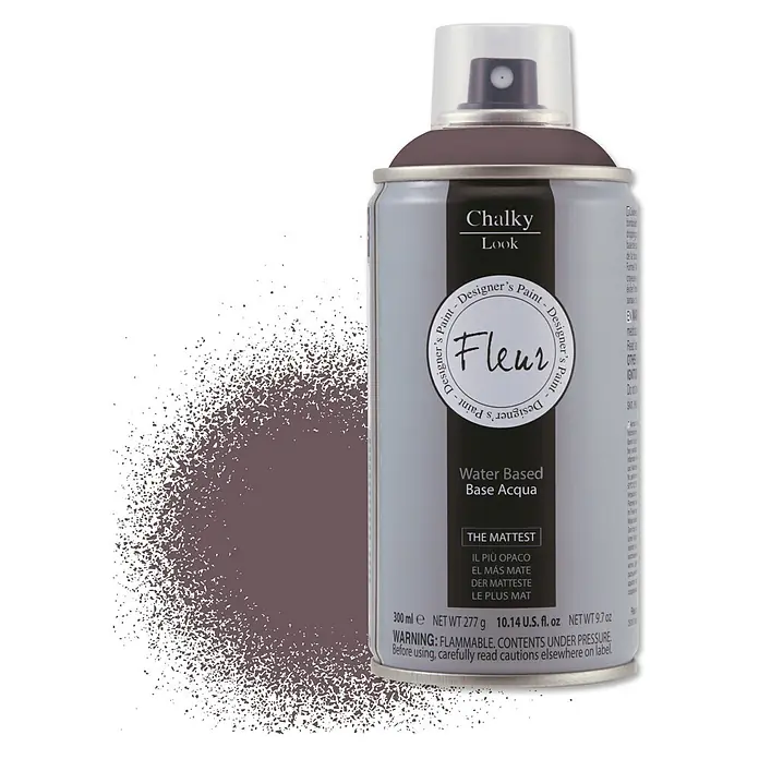 Fleur Pintura decorativa en spray Chalky Look - Chocoblush, Mate, 300 ml - Pintura en aerosol Chalky Look Fleur en elegante gris, ideal para proyectos DIY con acabado mate. Perfecto para manualidades y decoración.