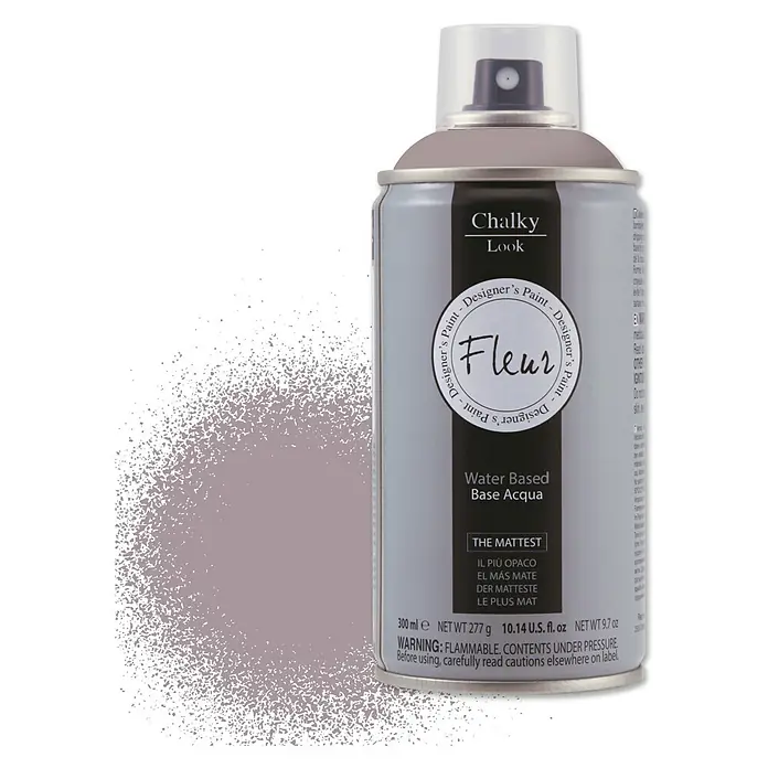 Fleur Pintura decorativa en spray Chalky Look - Indian Elephant, Mate, 300 ml - Aerosol de pintura de diseño con acabado calcáreo, base agua y acabado mate. Ideal para proyectos creativos con toque vintage.