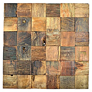 Mosaikfliese Quadrat Boat Old Wood BOWD 23 (30 x 30 cm, Dunkelbraun, Matt)