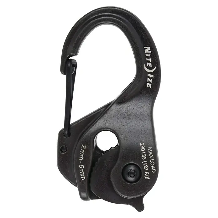 Nite Ize Karabinerhaken CamJam XT - Aluminium - Schwarzer Nite Ize Karabiner mit maximaler Belastung von 127 kg, ideal für vielfältige Anwendungen im Alltag und Outdoor-Bereich.