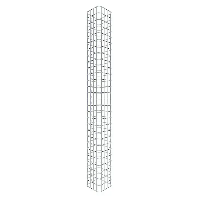 Gabiona Gabionensäule - 22 x 22 x 140 cm, Stahl, Maschenbreite: 50 mm, Maschenhöhe: 50 mm - Ein hochaufragendes Regalgestell mit vielen quadratischen Fächern bietet viel Stauraum. Optimal für Ordnung.