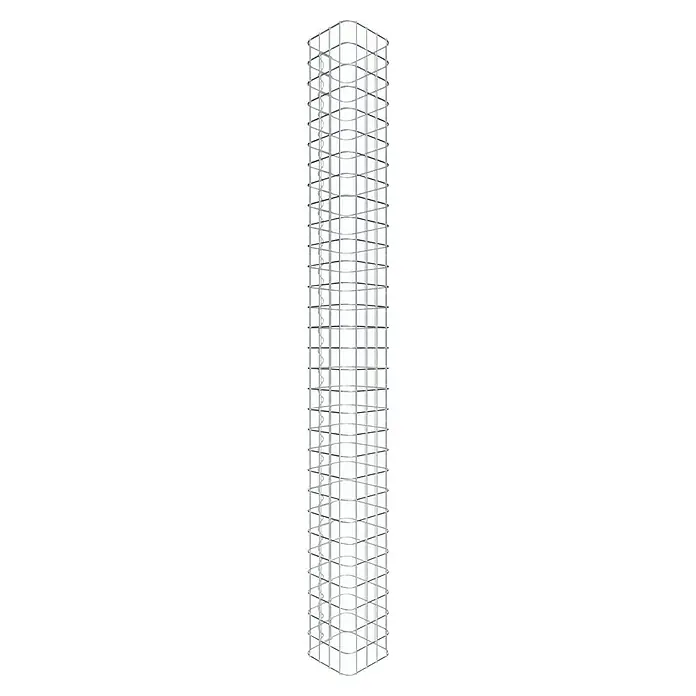 Gabiona Gabionensäule - 22 x 22 x 150 cm, Stahl, Maschenbreite: 50 mm, Maschenhöhe: 50 mm - Diese Abbildung zeigt ein detailreiches Gerüst, das als strukturelle Basis oder dekoratives Element verwendet werden kann. Die Konstruktion ist robust und vielseitig.