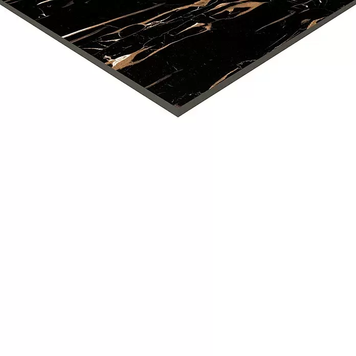 Feinsteinzeugfliese Vegas - 60 x 60 cm, Schwarz, Glänzend - Detailaufnahme