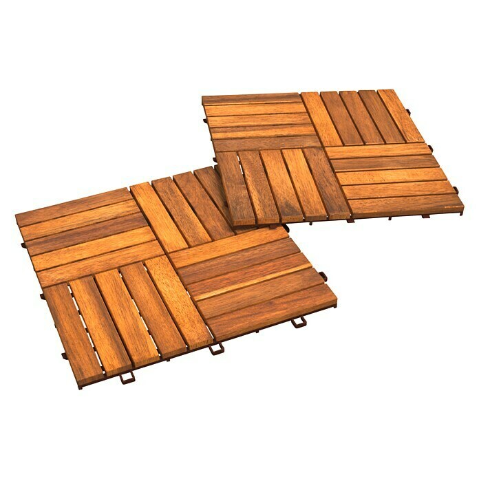 Interbuild Klickfliese (Akazie, 30 x 30 x 1,5 cm, 10 Stk., Golden Teak) | BAUHAUS