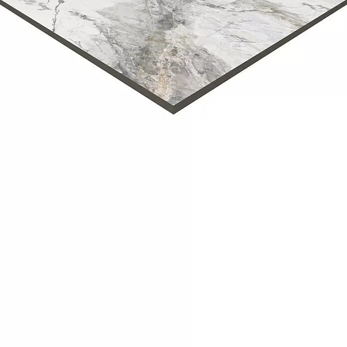 Feinsteinzeugfliese Marble Visage - 60 x 120 cm, Weiß/Grau, Glänzend - Detailaufnahme
