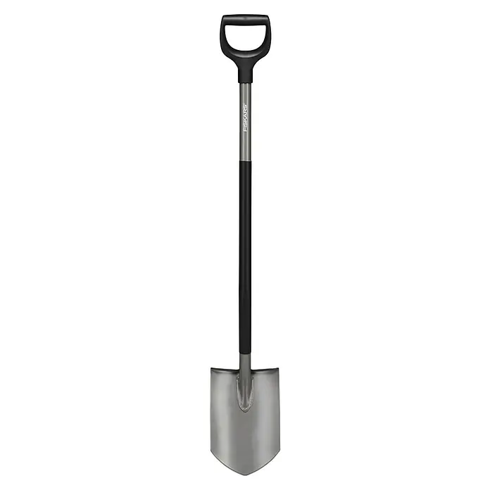 Fiskars Ergonomic Gärtnerspaten - Spitz, 1,25 m - Fiskars Spaten mit D-Griff, ideal für Gartenarbeiten, robust und langlebig, mit ergonomischem Griff für komfortable Nutzung.