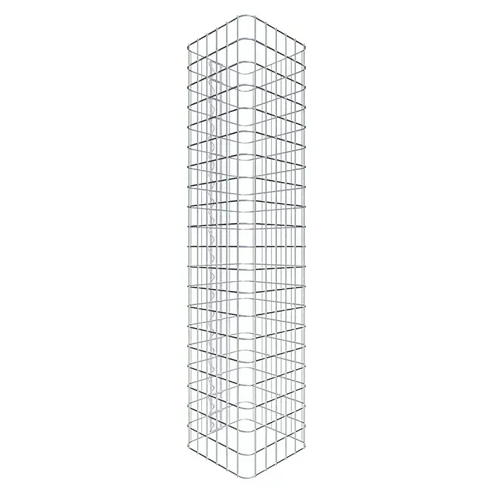 Gabiona Gabionensäule - 32 x 32 x 100 cm, Stahl, Maschenbreite: 50 mm, Maschenhöhe: 50 mm - Dreidimensionales Modell eines Gebäudeskeletts, das die strukturelle Grundlage darstellt.