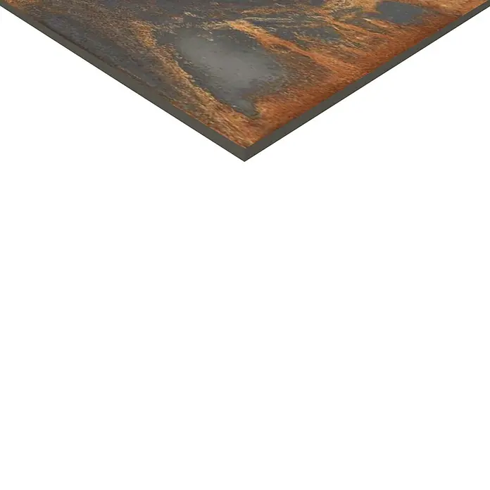 Feinsteinzeugfliese Oxyde - 60 x 120 cm, Anthrazit, Glänzend - Detailaufnahme einer dunkelroten Fliese mit einer interessanten und einzigartigen Oberflächenstruktur. Perfekt für moderne Innenräume.