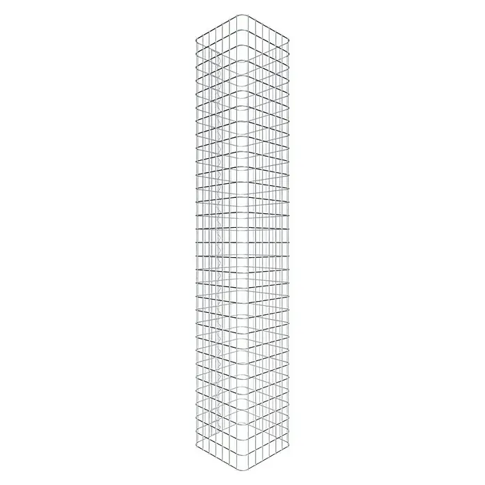 Gabiona Gabionensäule - 37 x 37 x 150 cm, Stahl, Maschenbreite: 50 mm, Maschenhöhe: 50 mm - Abbildung des modularen Eckregals mit quadratischen Fächern, ideal für flexible Aufbewahrungslösungen. Das Regalsystem bietet robuste Konstruktion.