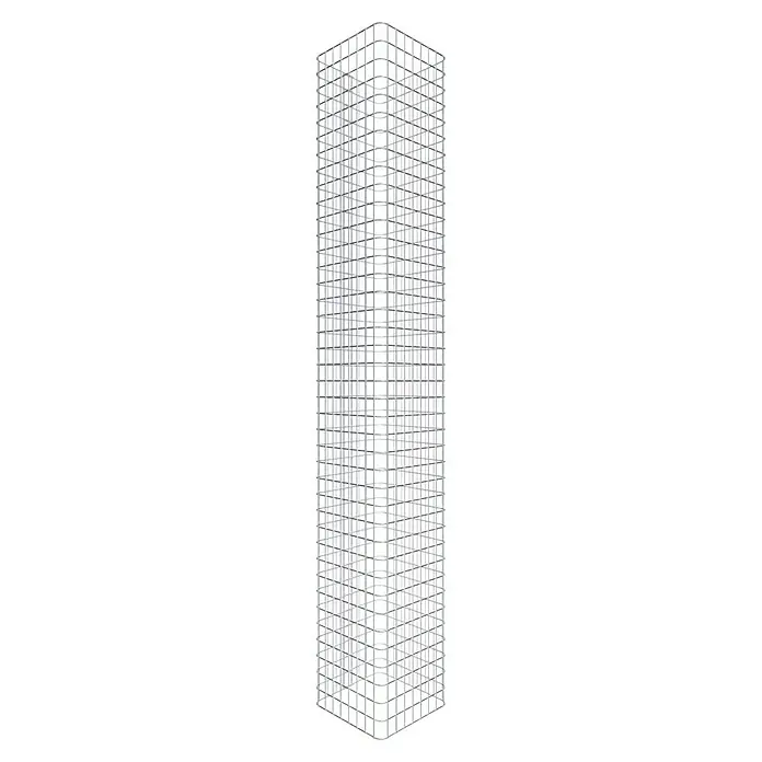 Gabiona Gabionensäule - 42 x 42 x 200 cm, Stahl, Maschenbreite: 50 mm, Maschenhöhe: 50 mm, Spirale - Das Bild zeigt die skelettartige Struktur eines modernen Hochhauses. Die Architektur des Gebäudes besteht aus einem Gitterwerk aus Stahl.