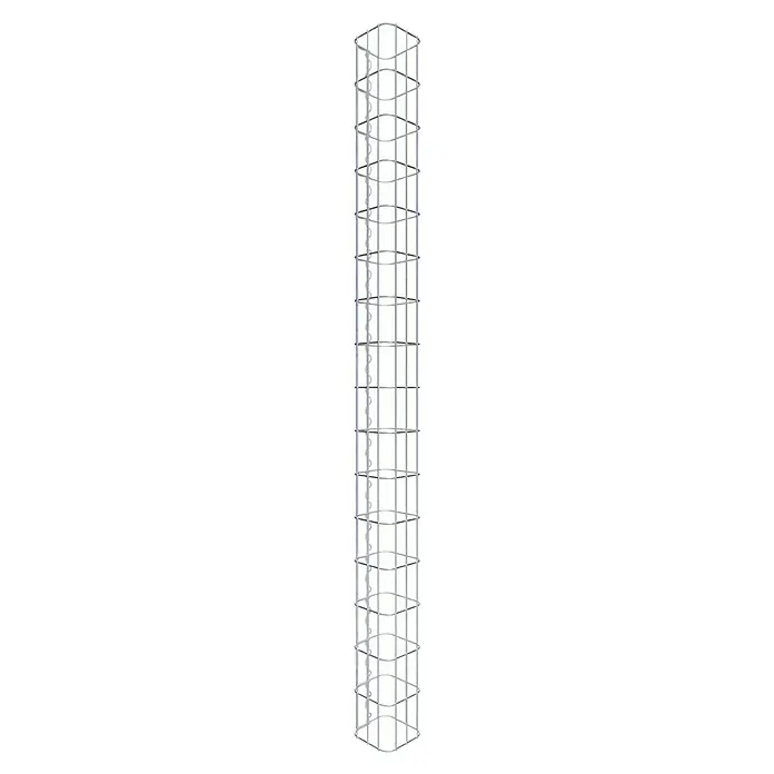 Gabiona Gabionensäule - 17 x 17 x 160 cm, Stahl, Maschenbreite: 50 mm, Maschenhöhe: 100 mm, Spirale - Aluminium Weinflaschenregal für die Wandmontage, eine stilvolle und platzsparende Lösung für Weinliebhaber. Ideal zur Präsentation Ihrer Sammlung.