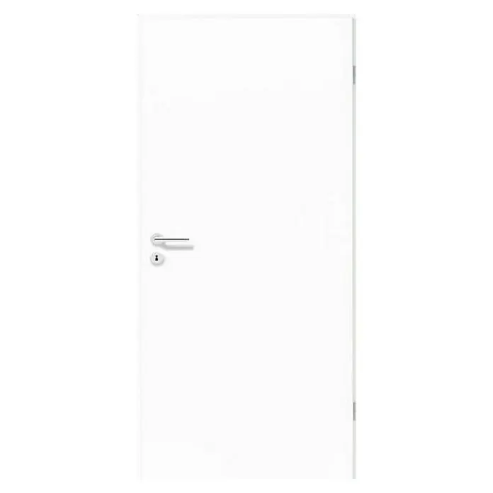GetaDoor Laminit Zimmertür GL 222 - 985 x 1.985 mm, DIN Anschlag: Rechts, Arctic Weiß, Röhrenspan - Elegante weiße Innentür mit minimalistischem Design, inklusive Griff und Schloss, ideal für moderne Wohnräume.