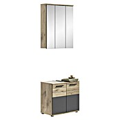 xonox.home Mason Badmöbel-Set Mason (2 -tlg., Gesamtbreite Badmöbel: 60 cm, Nox Oak/Basalt Grau, Matt) | BAUHAUS