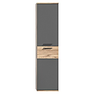 xonox.home Mason Hochschrank Mason (37 x 24 x 152 cm, Nox Oak/Basalt Grau)