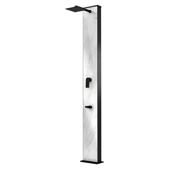 Steinbach Solardusche Straight LineHöhe: 220 cm, Aluminium, Weiß Marmor, 40 l