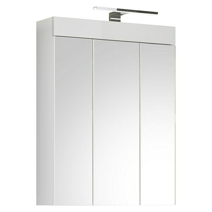 LED-Spiegelschrank Snow (B x H: 60 x 79 cm, Mit Beleuchtung, Melamin, Weiß)