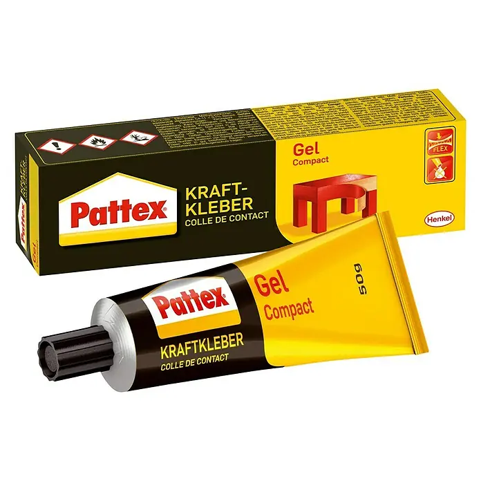 Pattex Kraftkleber Gel Compact - 50 g, Tube - Eine Packung Pattex Gel Compact Kleber, ideal für präzise und flexible Verklebungen im Haushalt und Werkstattbereich.