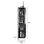 xonox.home York Hochschrank York (30 x 31 x 136 cm, Rauchsilber) | BAUHAUS