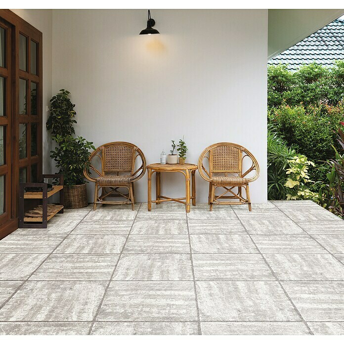 Terrassenplatte Ellenica (48 x 48 x 3,2 cm, Pietra Luna, Beton) | BAUHAUS