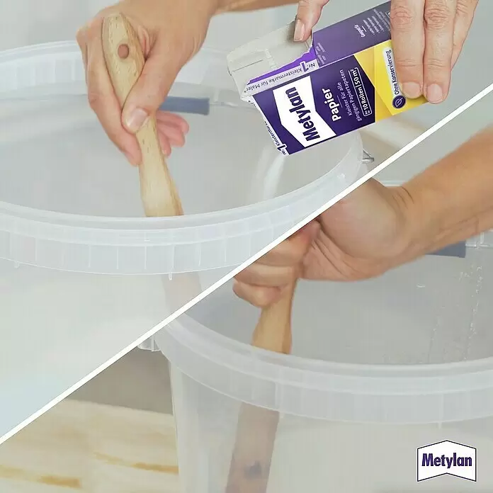 Metylan Tapetenkleister Papierkleister - 125 g - Anwendungsbeispiel