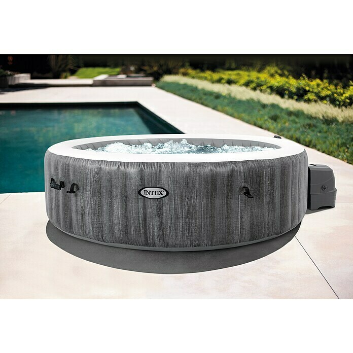 Intex Pure Spa Mobil-Whirlpool Greywood Deluxe (Ø x H: 216 x 71 cm, Grau/Weiß, 1.098 l) | BAUHAUS