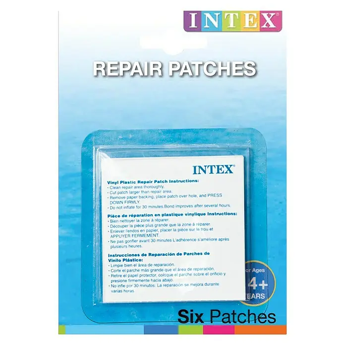Intex Set antipinchazos autoadhesivos - 6 ud. - Kit de parches de reparación Intex para productos de vinilo, perfecto para arreglos rápidos y fáciles de agujeros y rasgaduras.