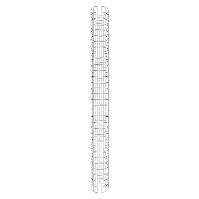 Gabiona Gabionensäule - Durchmesser: 22 cm, Höhe: 160 cm, Stahl, Maschenbreite: 50 mm, Maschenhöhe: 50 mm, Spirale - Weißer spiralförmiger Weinschrank mit Metallrahmen für eine elegante Weinlagerung und Präsentation.