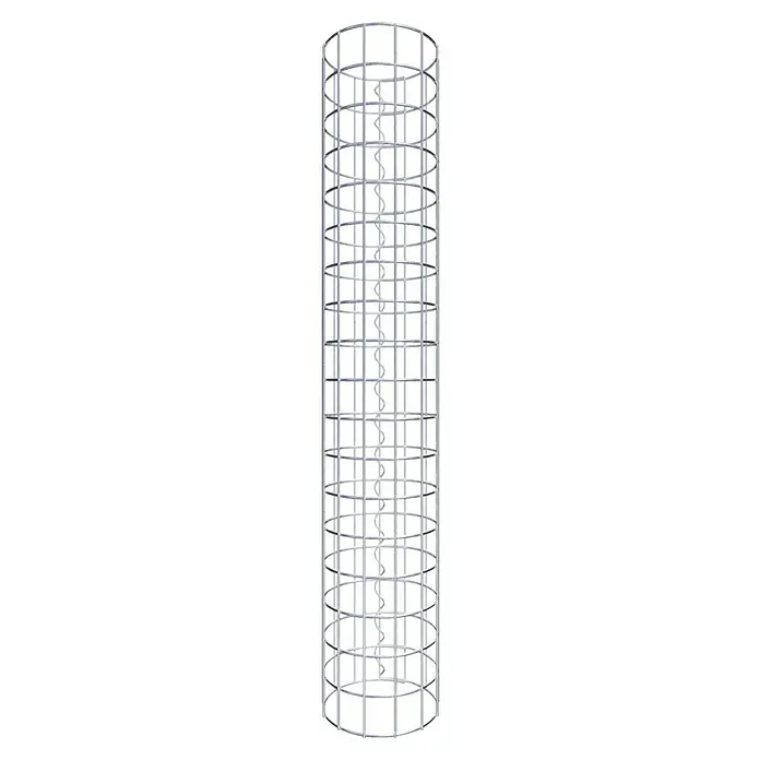 Gabiona Gabionensäule - Durchmesser: 22 cm, Höhe: 90 cm, Stahl, Maschenbreite: 50 mm, Maschenhöhe: 50 mm - Ansicht eines vertikalen Rohrschneckschnellgefrierschranks mit spiralförmigem Förderband im Inneren, ideal für effizientes Gefrieren.