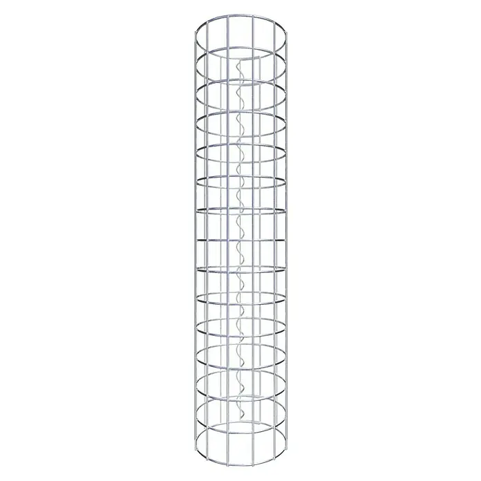 Gabiona Gabionensäule - Durchmesser: 22 cm, Höhe: 70 cm, Stahl, Maschenbreite: 50 mm, Maschenhöhe: 50 mm - Die vertikale Förderspirale bietet optimalen Materialtransport. Eine robuste und platzsparende Lösung für verschiedene Anwendungen.