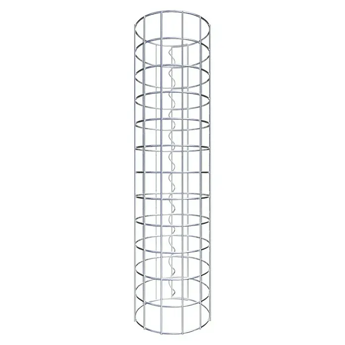 Gabiona Gabionensäule - Durchmesser: 22 cm, Höhe: 60 cm, Stahl, Maschenbreite: 50 mm, Maschenhöhe: 50 mm - Das Produkt ist ein spiralförmiger Windgenerator in einem zylindrischen Gehäuse, perfekt für erneuerbare Energiegewinnung und nachhaltige Projekte.