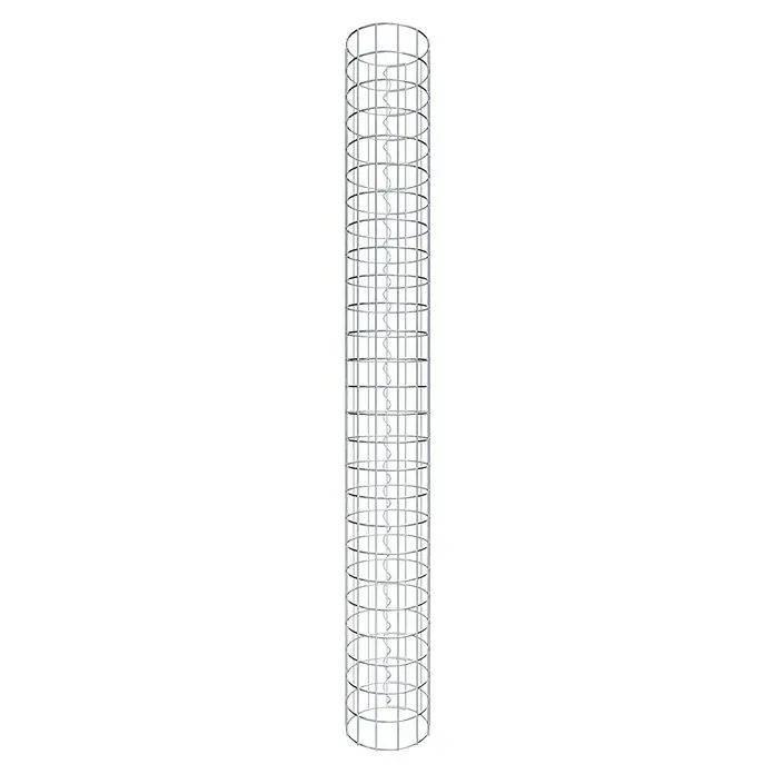 Gabiona Gabionensäule - Durchmesser: 22 cm, Höhe: 130 cm, Stahl, Maschenbreite: 50 mm, Maschenhöhe: 50 mm - Luftbefeuchter mit Spiralstruktur. Das schlanke, zylindrische Design des Luftbefeuchters wird durch ein spiralförmiges Element im Inneren ergänzt.