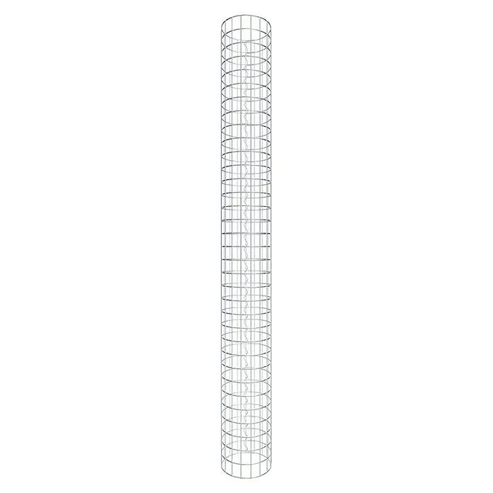 Gabiona Gabionensäule - Durchmesser: 27 cm, Höhe: 170 cm, Stahl, Maschenbreite: 50 mm, Maschenhöhe: 50 mm - Ein vertikaler, zylindrischer Pflanzbehälter aus Metallgitter, ideal für Kletterpflanzen und vertikale Gärten, bietet Halt und Struktur.
