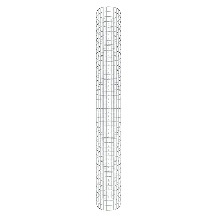 Gabiona Gabionensäule - Durchmesser: 37 cm, Höhe: 210 cm, Stahl, Maschenbreite: 50 mm, Maschenhöhe: 50 mm - Zylindrische Lampenabdeckung mit einem Gitterdesign, das ein diffuses Licht erzeugt und gleichzeitig einen modernen Touch verleiht.