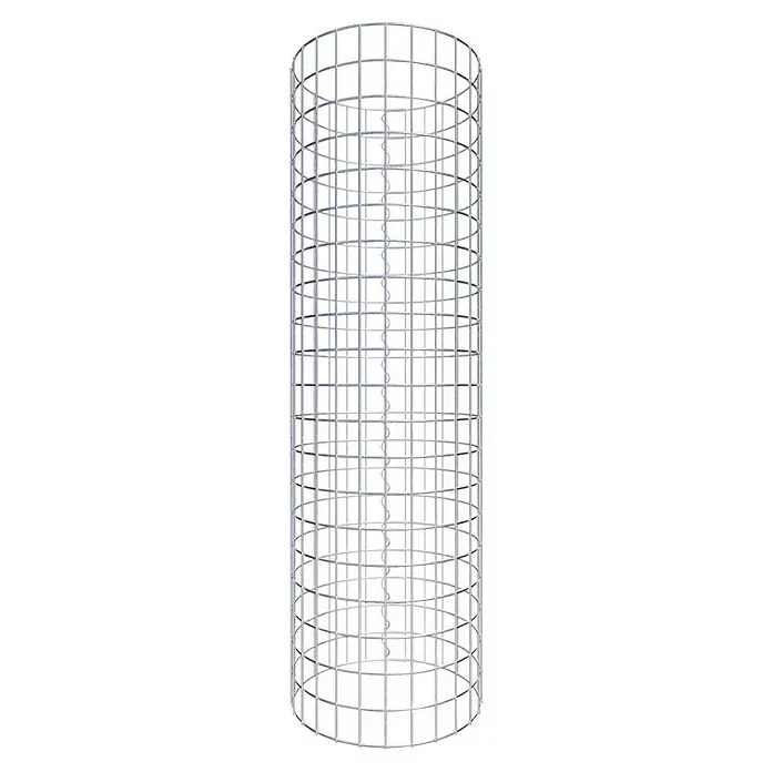 Gabiona Gabionensäule - Durchmesser: 42 cm, Höhe: 100 cm, Stahl, Maschenbreite: 50 mm, Maschenhöhe: 50 mm - Metallstruktur-Käfig für industrielle Anwendungen, der Stabilität und Schutz bietet. Ideal für Maschinen oder Schutzzwecke.
