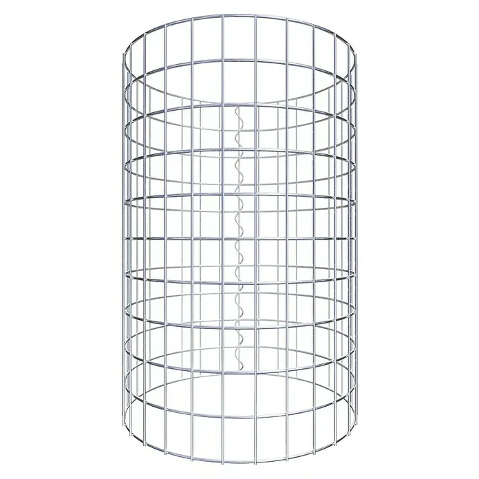 Gabiona Gabionensäule - Durchmesser: 47 cm, Höhe: 50 cm, Stahl, Maschenbreite: 50 mm, Maschenhöhe: 50 mm - Gitterförmiger Pflanzenturm mit spiralförmiger Stütze für Kletterpflanzen, ideal für Garten und Balkon. Stabile Konstruktion für optimalen Halt.