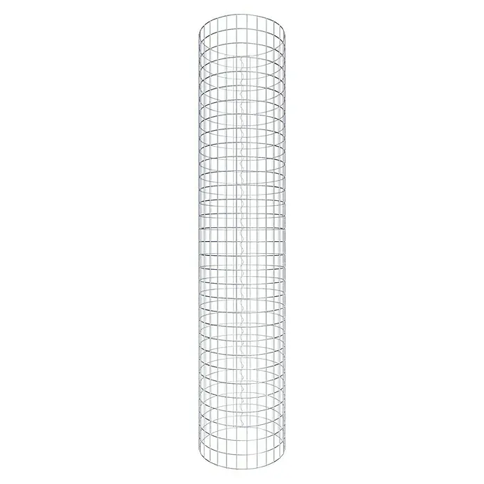 Gabiona Gabionensäule - Durchmesser: 47 cm, Höhe: 160 cm, Stahl, Maschenbreite: 50 mm, Maschenhöhe: 50 mm, Spirale - Metall-Windspiel-Konstruktion mit spiralförmigem Element im Inneren, das einen faszinierenden visuellen Effekt erzeugt.