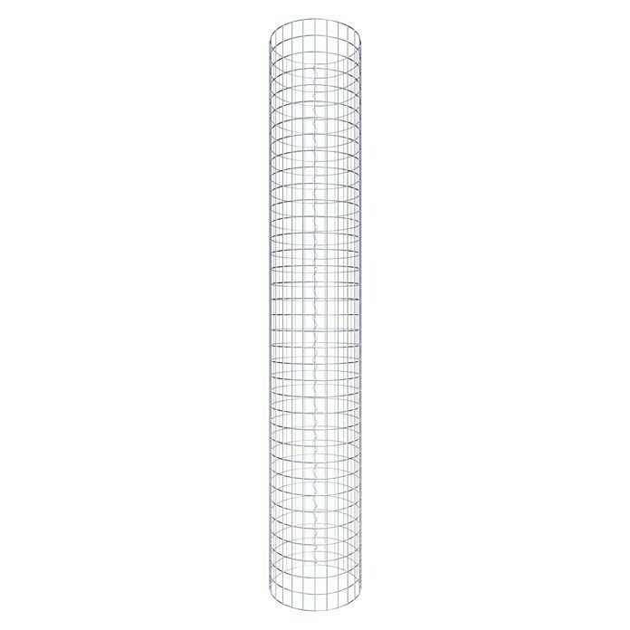 Gabiona Gabionensäule (Durchmesser: 42 cm, Höhe: 180 cm, Stahl, Maschenbreite: 50 mm, Maschenhöhe: 50 mm)