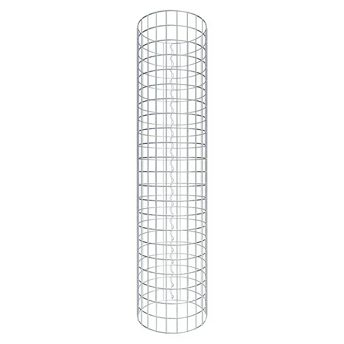 Gabiona Gabionensäule - Durchmesser: 37 cm, Höhe: 110 cm, Stahl, Maschenbreite: 50 mm, Maschenhöhe: 50 mm - Aufnahme eines zylindrischen Drahtgestells mit einer spiralförmigen Struktur im Inneren, ideal für Pflanzenstützen.