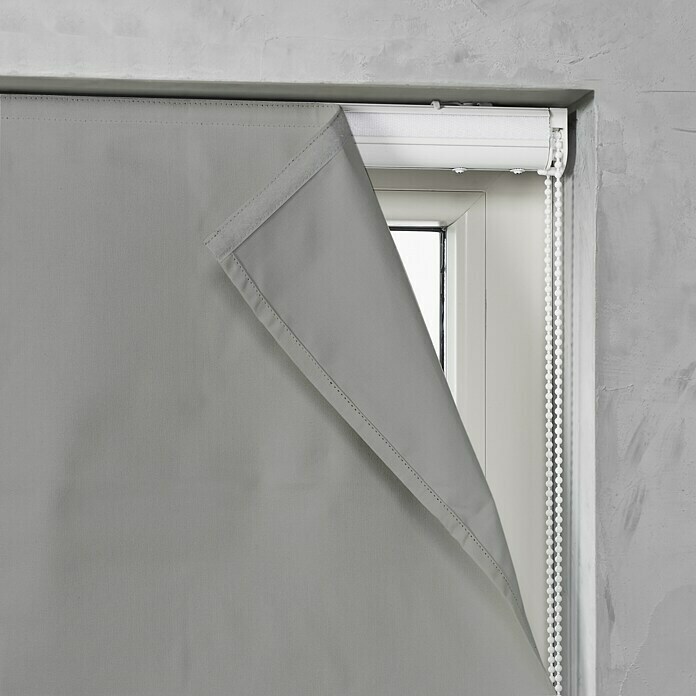 Raffrollo (80 x 180 cm, 70 % Baumwolle, 30 % Polyester, Grau)